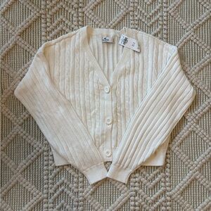 Hollister Ivory Cable Knit Cardigan